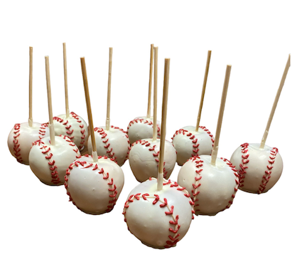 Baseball Themed Chocolate Apples