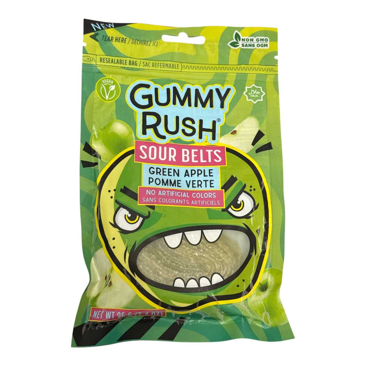 Gummy Rush Sour Belts - Green Apple