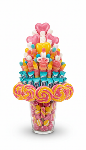 Signature Candy Bouquet with Rainbow Swirls