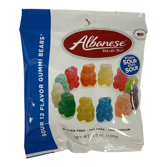 Albanese Sour Gummy Bears - Peg Bag