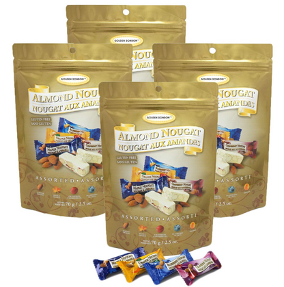 Golden Bonbon Almond Nougat - Assorted - Candy Floss Land