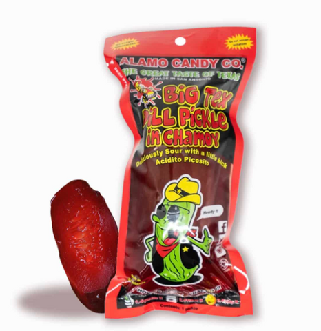Big Tex Giant Sour Dill Pickles in Chamoy