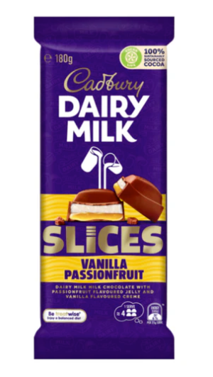 Cadbury Dairy Milk Slices - Vanilla Passionfruit