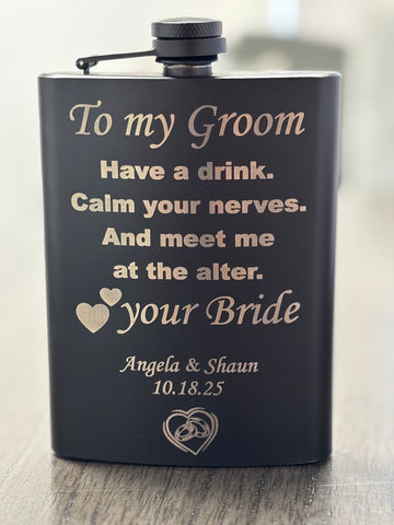Personalized 8 oz. Stainless Steel Flask
