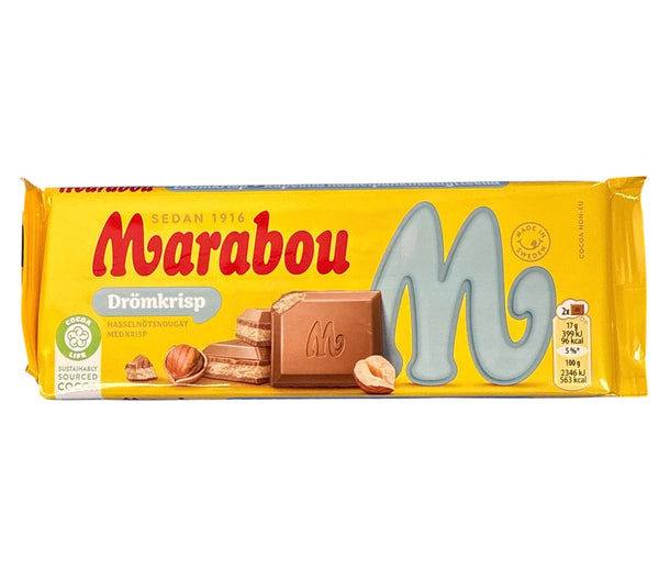 Marabou DRÖMKRISP - Dream Crisp Hazelnut Nougat Chocolate Bar (Sweden)