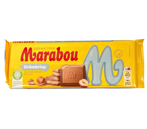 Marabou DRÖMKRISP - Dream Crisp Hazelnut Nougat Chocolate Bar (Sweden)