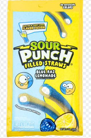 Sour Punch Filled Straws - Blue Raz/Lemonade