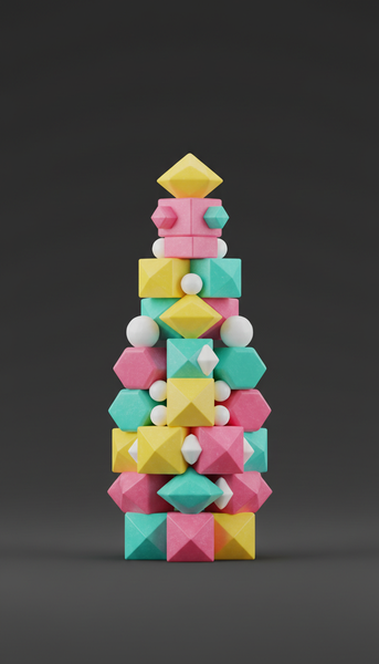 Geometric Candy Tower Display with Acrylic Layers