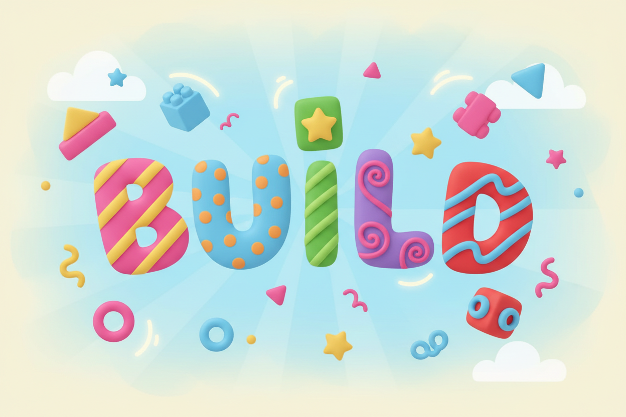 playful design of the word build 