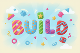 playful design of the word build 