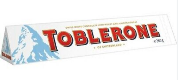 Toblerone White Chocolate with Honey & Almond Nouget