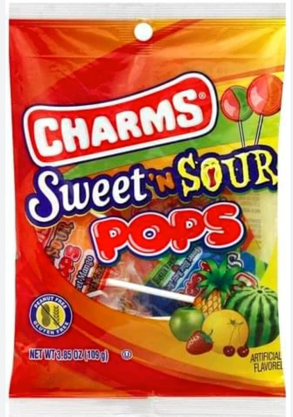 Charms Sweet  'N Sour Pops Peg Bag